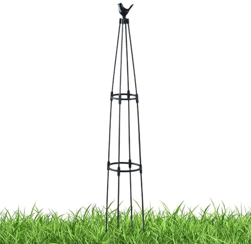 Gabbia per la coltivazione verticale della frutta, supporto per piante da 120 cm, traliccio estensibile per arrampicata, scultura a colonna da esterno, struttura in rete resistente per serra