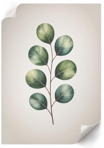 Lienzo Decorativo 21x29,7 cm | Tamaño A4 | hojas verdes