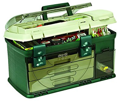 Plano 737-002 Tackle Box mit 3 Schubladen, Grün/Beige