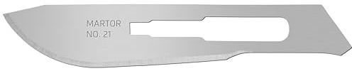 MARTOR 10 x Scalpel Blade, Replacement Blades Graphic Knife, Craft Knife, 9.7 mm, Sharp, Single use, no. 21