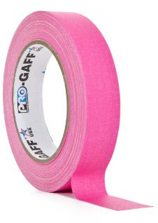 ProTapes/Permacel 24mmx25 yard Fluorescent Gaffer Cloth Tape - Pink