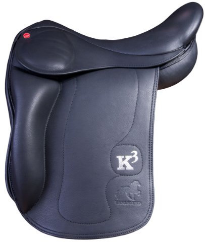 Karlslund K3-Sattel mit lange Kniepauschen, 17 (46cm), Rot 81°