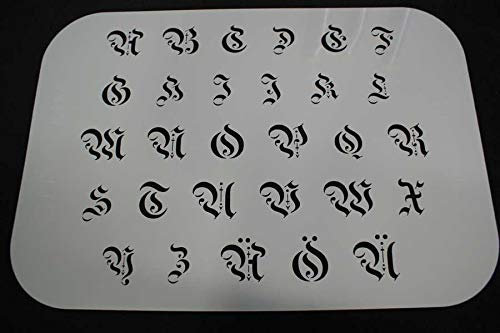 Buchstabenschablone Font GER