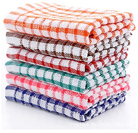 MAS International Kitchen Terry Tea Towel 100% Pure Cotton Absorbent Long Lasting Soft Touch Dish Towels, Tea Towels, Bar Towels (Pack of 4)