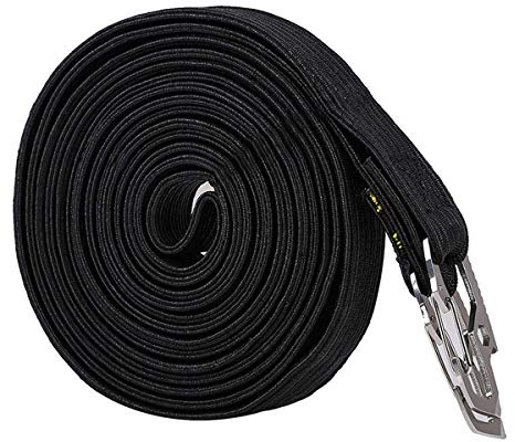 Runaup Long Bungee Cords with Carbon Steel Safety Hooks, Highly Stretchy Clips Bike Motorbike Luggage Cord Rope,Great for Hand Carts, Cargo, Camping (4 meter Black)