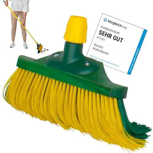 Novaliv Tête de balai à griffes - 40 cm - En bois - Poils incurvés - Pièce de rechange (tête de rechange de 1, 40 cm)