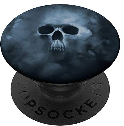 PopSockets Horror Rauch Totenkopf PopSockets PopGrip: Ausziehbarer Sockel und Griff für Handys/Tablets mit Tauschbarem Top