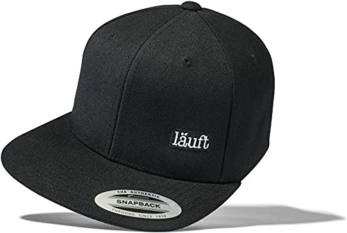 Baddery Cap Flexfit Snapback - „läuft“ - Bestickte Kappe für Herren & Damen | Bestickte Streetwear Kappe für Herren & Damen
