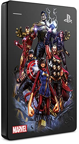 Seagate Game Drive for PS4, Marvel's Avengers Captain America, 2 TB - External Hard Drive, USB 3.0, compatible with PS4 and PS5 (STGD2000206)