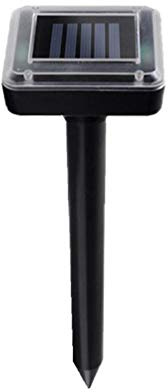 LaoZan Ultrason Répulsif Oiseaux Exterieur Solaire Repulsif Souris Animaux Expulser Dispositif pour Jardin Protéger Votre Ferme Cour Pelouse Patio (Noir#1,9 * 8 * 38.5 cm)