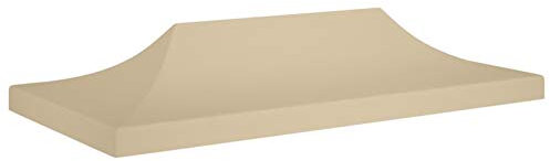 Festnight Ersatzdach Pavillon 6x3 m Pavillondach Ersatzbezug Partyzeltdach Zeltdach Wasserdicht Partyzelt Dach für Gartenpavillon Partyzelt Gartenzelt, Beige 270 g/m²