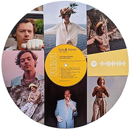 Disco de vinilo personalizado con 8 imágenes, código de Spotify personalizado, collage de discos de vinilo, arte de pared retro, exhibición de regalo para mamá y amiga