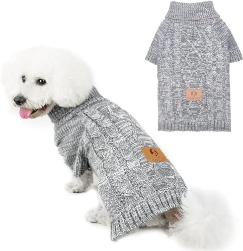 KOOLTAIL Turtleneck Dog Jumper for Small Medium Large Dogs, Soft &Warm autumn winter Pullover Sweater Coat, Comfortable Dog Knitted Winter Clothes Outfit for Boys Girls