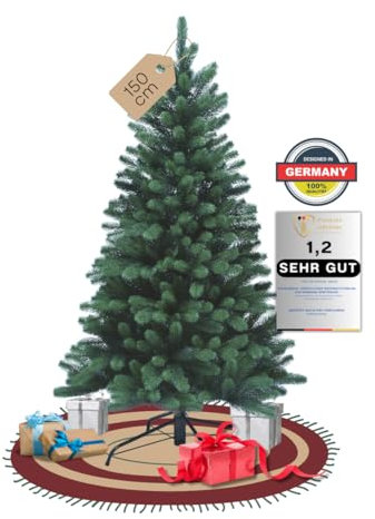 SCHAUMEX Premium Künstlicher Weihnachtsbaum - 100% Spritzguss - Naturgetreue Nordmanntanne, Verschiedene Größen erhältlich (Ohne LED Beleuchtung, 150cm)