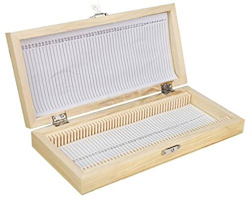 Kit di accessori per microscopio Scatola di slitta da microscopio in legno 50pcs Showids Shood Box Vetrini per microscopio