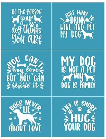 Selbstklebende DOG LOVE Siebdruck Schablonen Mesh-Transfers für DIY T-Shirt Stoff Malschablone Kissen Stoffbeutel Textilmalerei Heimdekorationsbedarf