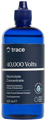 Trace Minerals | 40,000 Volt Flüssige Elektrolyt Concentrace Tropfen | Unterstützt Hydratation | Unterstützung bei Bein- und Muskelschmerzen | Ionische Spurenelemente, Magnesium, Kalium (237 ml)