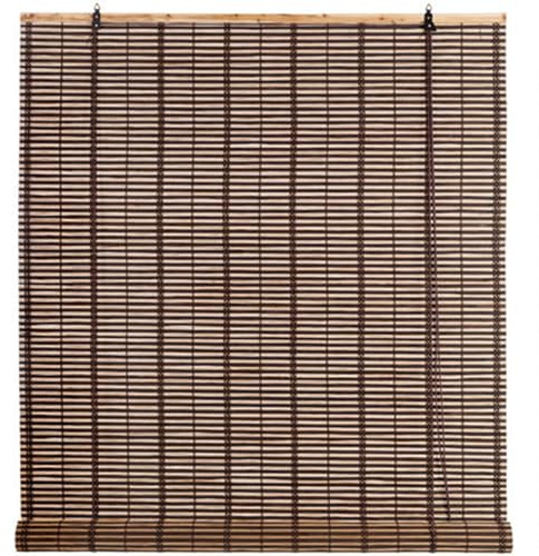 La zappa Tapparella in bambù Africa arrotolamento a carrucola con supporto in legno da esterno (120 x h 250 cm, Marrone Scuro)