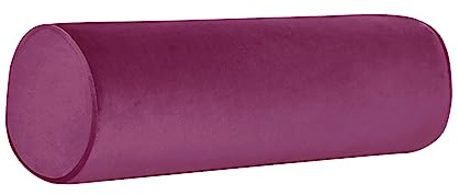 Neck Roll Pillowcases with Zipper - Full Moon Bolster/Round Cylinder Pillow Case Covers for Bedroom, Living Room, Sofa - Solid Color Neck Cervical Pillowcase Cover 18 x 6 (Burgundy Wine)