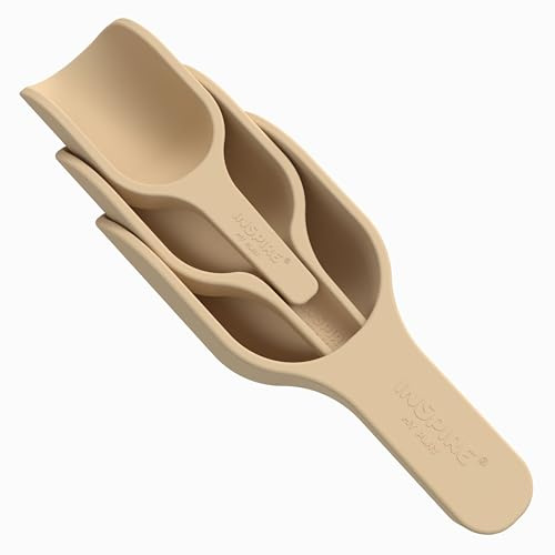 Inspire My Play - 3 Natur Silikon-Schaufeln zum Stapeln - Perfektes Zubehör für sensorisches Spielen - Spieltablett Zubehör - Frühförderung & Aktivitätsspielzeug - Spielzeugschaufeln für Kinder