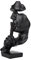 Tibeoyad Estatua decorativa, el silencio es oro, estatua de oficina, estantería de mesa, decoración de mesa, estatua de arte abstracto, ornamento creativo escultura de resina (negro)