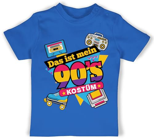 Baby T-Shirt Mädchen Jungen - Karneval & Fasching - Das ist Mein 90er Jahre Kostüm I Neunziger Jahre I 90s I Fastnacht I Fasnacht I Fasnet - 18/24 Monate - Royalblau - Outfit Faschings 90 Tshirt