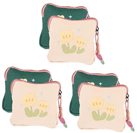 LALAFINA 6 Stk Aufbewahrungsbeutel Für Damenbinden -geldbörse Weibliche Pads Maxi-pads Pads Für Frauen Tamponhalter Hygienebeutel Bettwäsche Aus Baumwolle Student