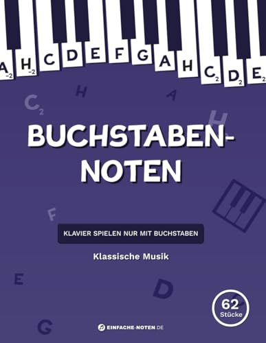 Buchstaben Noten: Klassische Musik: Klavier spielen nur mit Buchstaben.