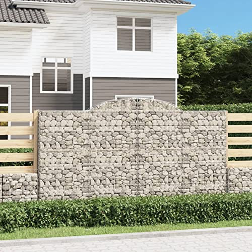 LAPOOH Gabionen mit Hochbogen 3 STK Gabionenkörbe, Gabionen Hochbeet, Steinkorb, Gabionengitter, Drahtkorb Für Pflanzen, Kräuterspirale Für Garten, 300x50x160/180cm Verzinktes Eisen