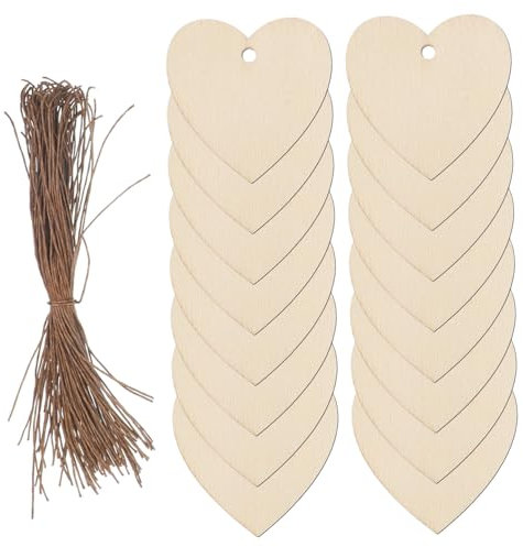 NUOBESTY 200stücke Holzscheiben Aus Unbehandeltem Holzspan Für Heimwerker Blanker Holzspan Als Diy-zubehör Holzstücke Für Bastelprojekte Natürliche Holzherzen Zum Hängen