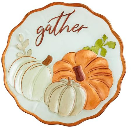 Mud Pie Glas-Rüschenteller und Tabletts, 30,5 cm Durchmesser, Orange