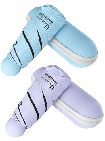 BAODINI Mini Travel Umbrella with UV Sun Protection, Compact Pocket-Size