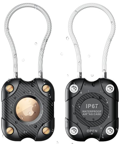 DEERLET for Airtag (1st & 2nd Gen) -Halter mit Drahtkabel, AirTag-Schlüsselanhänger, IPX7 wasserdicht, 360° Harter Schutzluftmarke. Schlüsselanhänger für Apple Air-Tag für Schlüsselanhänger