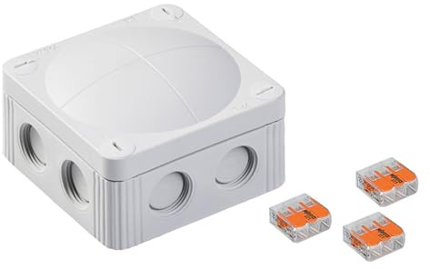 Wiska 10110403 COMBI 308 LG 3-221-413 Junction Box, 85x85x51mm, Grey, 3 x Wago 221