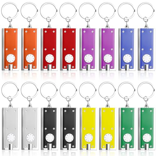 GOMETY 16 Pièces Mini Torche LED Porte-clés pour Enfants