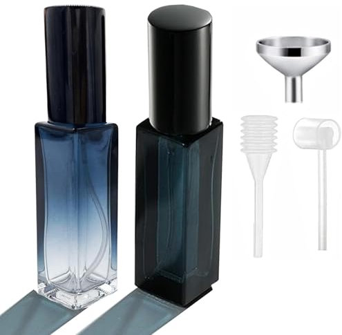 Perfume Atomiser Refillable, Travel Perfume Atomiser Bottle Mini Small Empty Spray Bottles Portable Glass Travel Perfume Pods Container For Perfume Travel Holiday (10ML Gradient Blue+10ML Deep Blue)