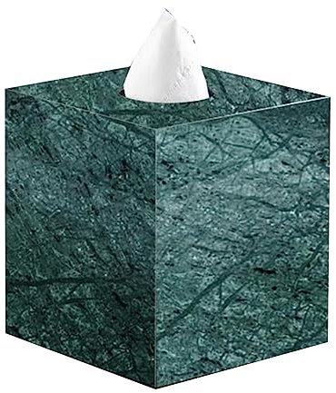 Quadratische Taschentuchbox aus Marmor mit abnehmbarem Boden, weiße Abdeckung für Waschtisch-Arbeitsplatten, Badezimmer und Schlafzimmer-Kommoden