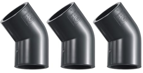 sourcing map 3pcs 45 Degree Elbow PVC Pipe Fittings 1 2 Way Furniture Grade PVC Corner Connectors Angle Elbow Side Outlet for Sewer Plumbing Drain Pipe Water Supplies Build Garden