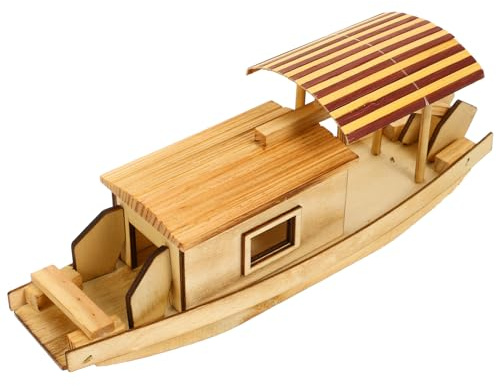 WESIEVYA Holz Boot Modell Dekoration Kleine Wassertouren Canoe Modell Für Wohn Büroschmuck Langlebig Leicht Als Für Junge Mädchen Und Freunde