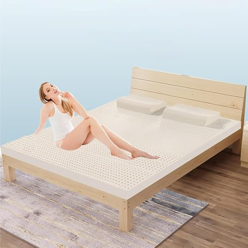 100% Natur-Latex Matratze,Kompression Und Keine Verformung, Wabenporenbelüftung, Weich Und Bequem,Naturkautschuk Matratze,FUIIX54X75X4in