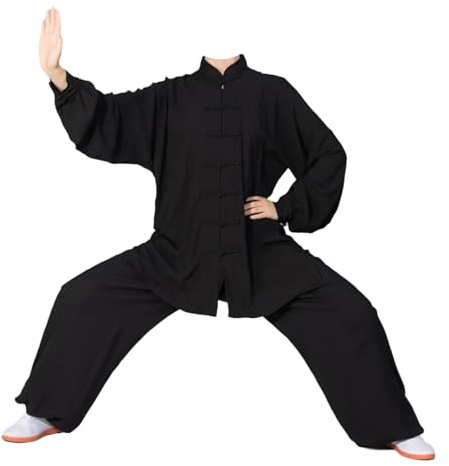 Leeonway Traje De Artes Marciales para Hombres,Tang Traje De Artes Marciales Kung Fu,Traje Hombre De Tai-Chi,CóModo Y Transpirable,Adecuado para Tai-Chi,Kung Fu Y Ocio