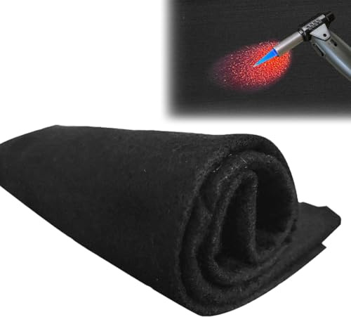 Feuerfeste Unterlage, 100 x 100cm Hitzebeständig Hitzeschutzmatte, Brandschutzmatte Feuerfeste Matte Hitzebeständig bis zu 1000°C, Carbonfilz Feuerschutzmatte für Grill, Schweißen, Feuerschale, Kamin