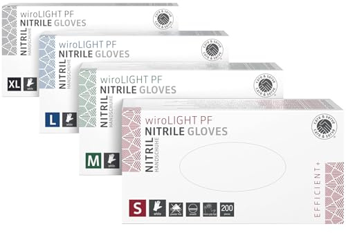 Care & Serve Nitrilhandschuhe Blau, 200 Stück, Puderfrei & Micro-Texturiert, EN 455, HACCP Zertifiziert, Einweghandschuhe für Medizin, Gastronomie & Reinigung (S)