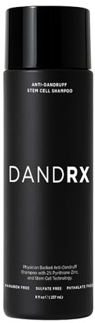 DANDRX Anti-Dandruff Shampoo with 2% Pyrithione Zinc & Stem Cells, Extra Strength for Flaky, Itchy, Oily & Dry Scalp Treatment, Fragrance Free, Color Safe, Sulfate Free