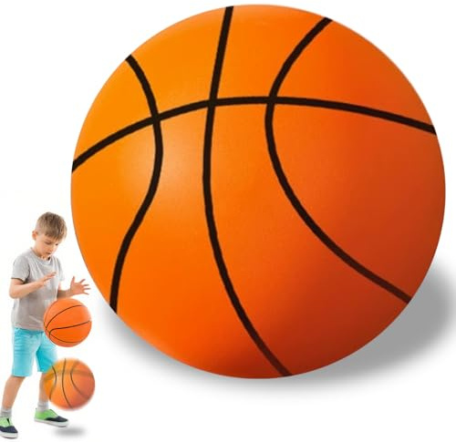 Silent Basketball, 24CM Size 7 2025 New Dribble Dream Quiet Basketball Indoor, Uncoated High Density Foam Basketballs for Youth Kid Indoor basketballs practice Soft, flexible, lightweight