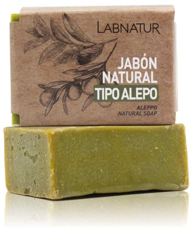 Jabón Natural de Alepo - Vegano y Artesanal - Labnatur | Con Aceites de Oliva y Coco – Nutre, Regenera y Suaviza la Piel – Antioxidante y Purificante – 100 g