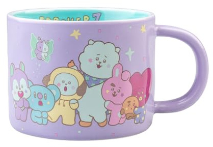 Grupo Erik Taza BT21The Journey - Taza café cerámica 380 ml Para desayuno | Regalo Kawaii niña, Apta para Lavavajillas y Microondas, Bt21 Merchandising Oficial