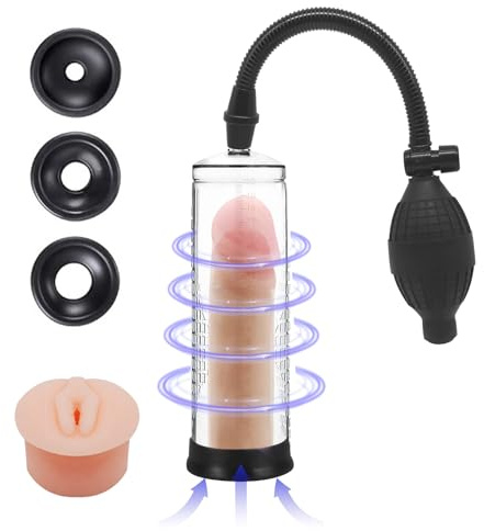 Hlimind Bomba de Vacío para Pene, Extensor y Ejercitador Peniano, Estimulador Sexual Masculino, Juguete para Mejorar la Erección y el Tamaño, Mejora de Función Sexual