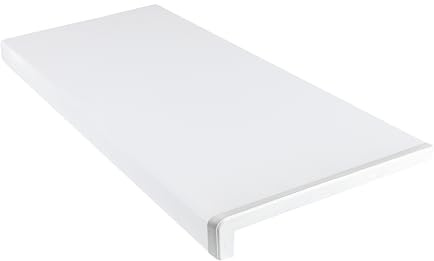 Dekofasada Fensterbank für Innen, Fensterbrett aus PVC mit Abschlusskappen, Pflegeleichte Innenfensterbank aus Kunststoff, für Fenster aus PVC, Holz & Aluminium, 15 x 110 cm, Weiß