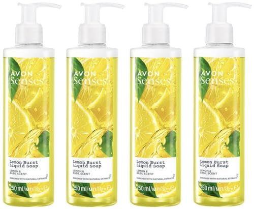 Lemon Burst Hand Wash with Vitamin E, Vitamin B5 & Electrolytes, Enriched with Natural Extracts, 4 x 250ml
